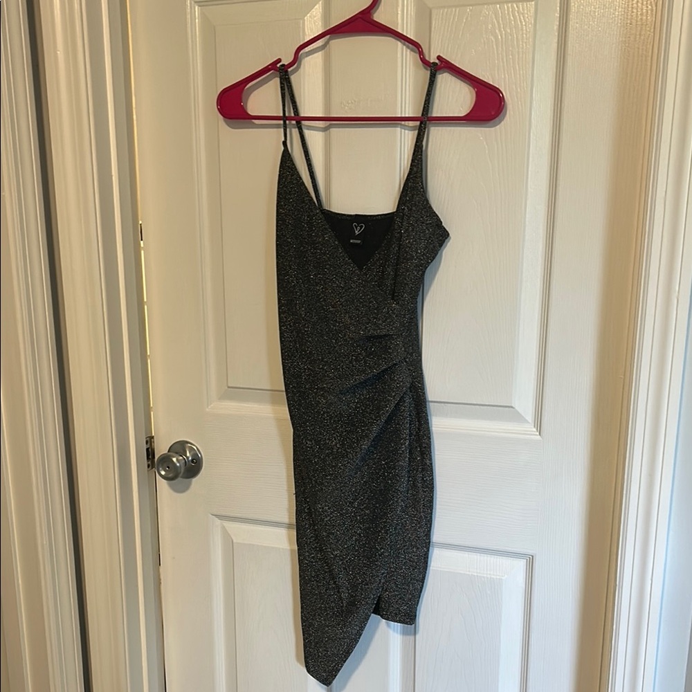Windsor Gray Asymmetrical Ruched Bodycon Dress